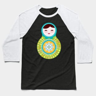 Russian dolls matryoshka green and blue colors. Baseball T-Shirt